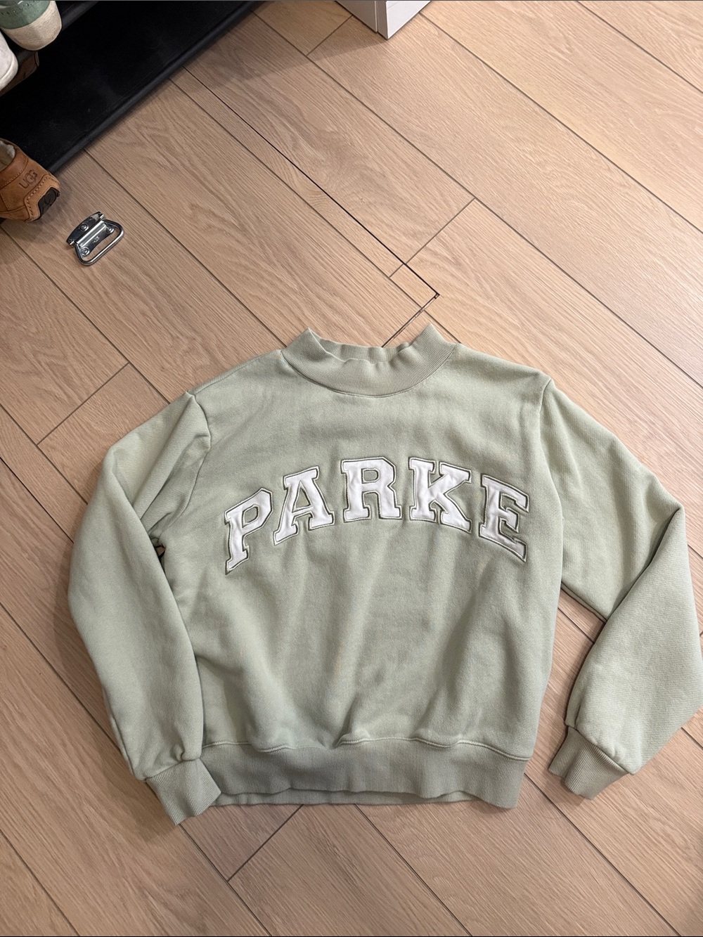 PARKE seafoam Green mockneck Sweater
